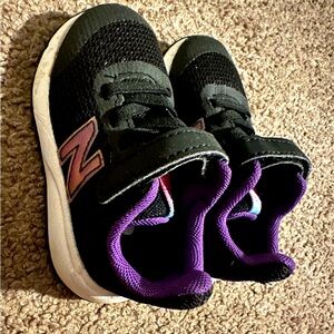 New Balance Kids Black and Purple Sneakers